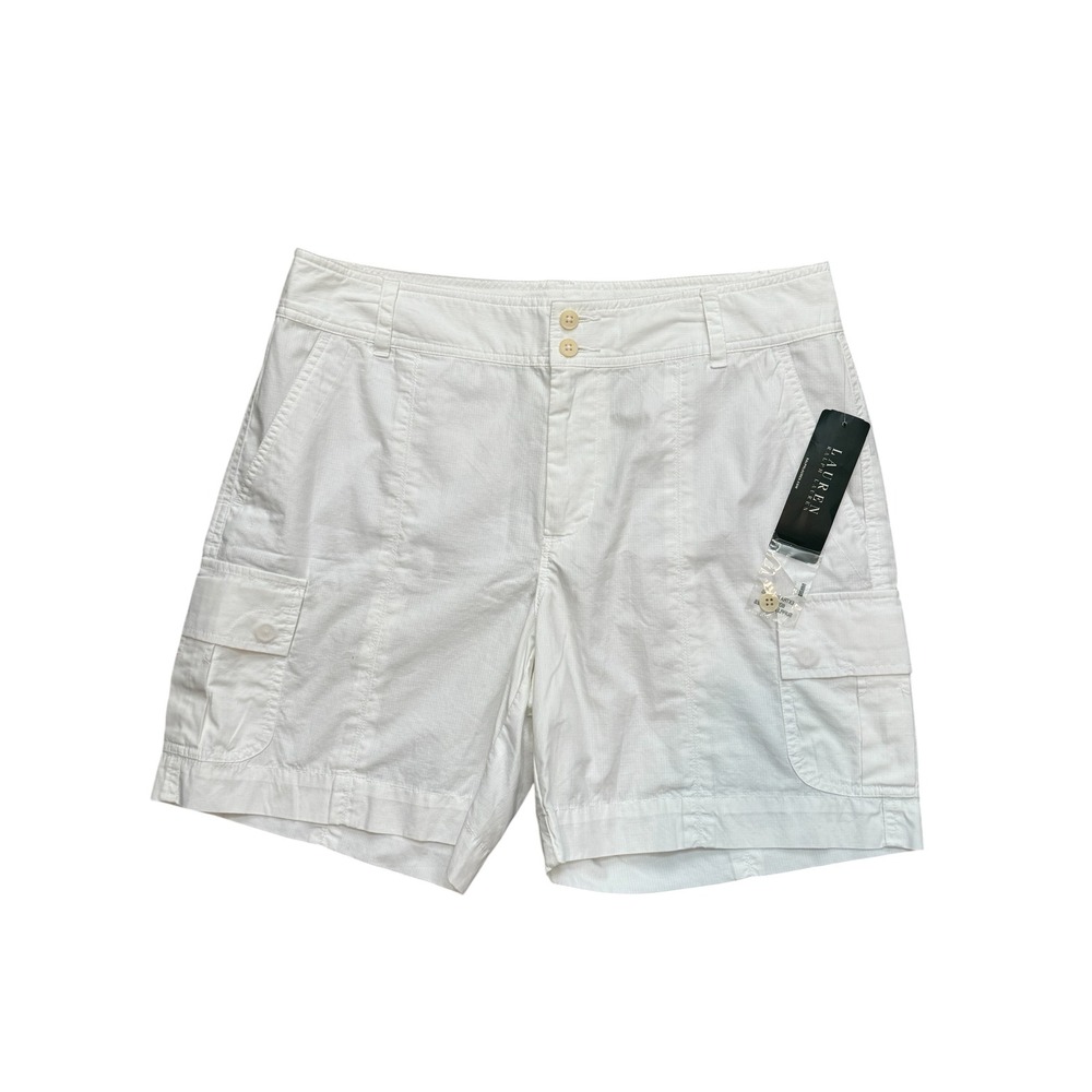 Lauren Ralph Lauren Womens White Cargo Shorts Size 10 NWT Utility